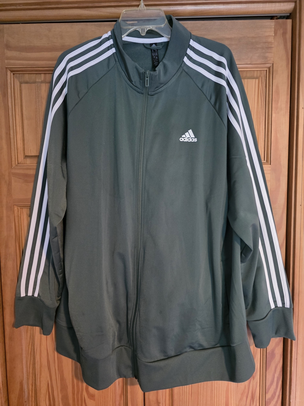 Plus Size Womens Adidas Olive Green Track Jacket